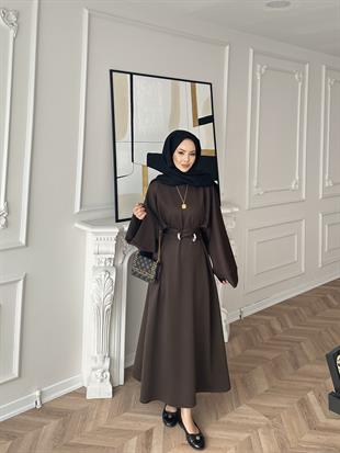 Desni İki İplik Elbise Acı Kahve