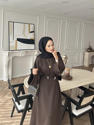 Desni İki İplik Elbise Acı Kahve