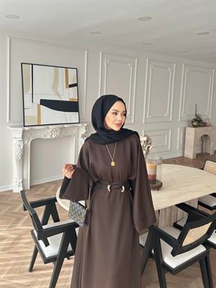 Desni İki İplik Elbise Acı Kahve