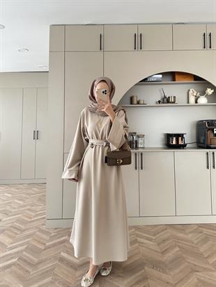 Desni İki İplik Elbise Bej