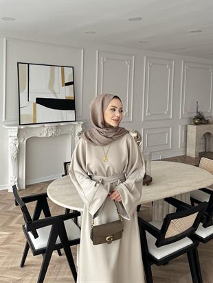 Desni İki İplik Elbise Bej