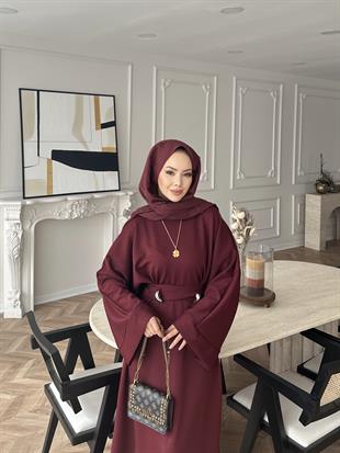 Desni İki İplik Elbise Bordo