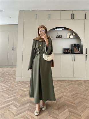 Desni İki İplik Elbise Haki