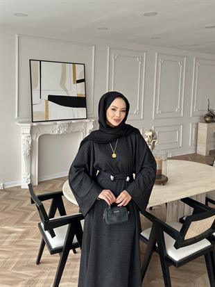 Desni İki İplik Elbise Siyah