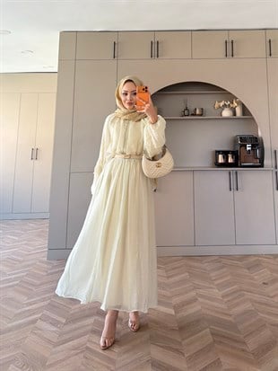 Diana Düğmeli Etekli Takım Ekru (5723)