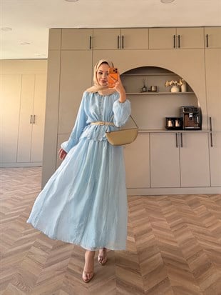 Diana Düğmeli Etekli Takım Mavi (5723)