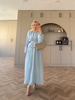 Diana Düğmeli Etekli Takım Mavi (5723)
