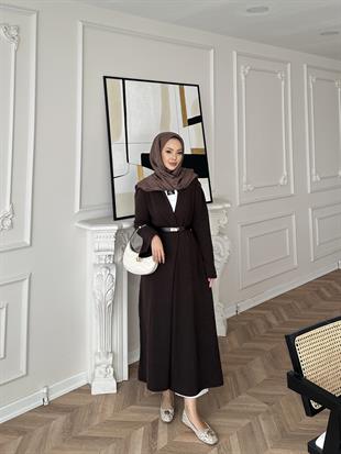 Dilay Triko Uzun Hırka Acı Kahve