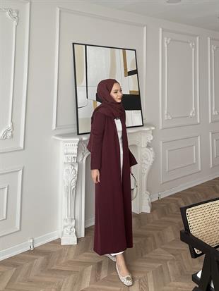Dilay Triko Uzun Hırka Bordo
