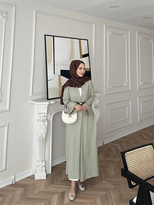 Dilay Triko Uzun Hırka Çağla 