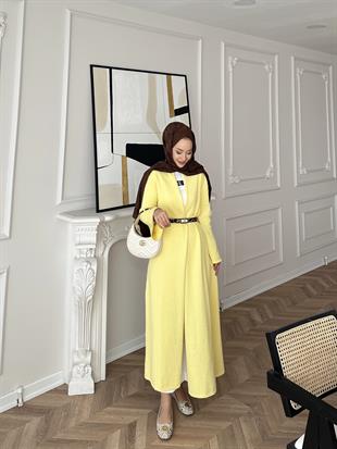 Dilay Triko Uzun Hırka Sarı