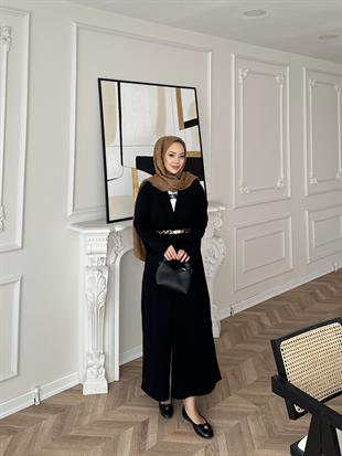 Dilay Triko Uzun Hırka Siyah