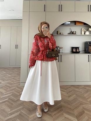 Doa Kapitone Ceket Kırmızı