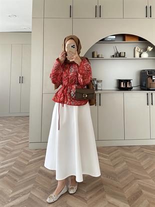 Doa Kapitone Ceket Kırmızı