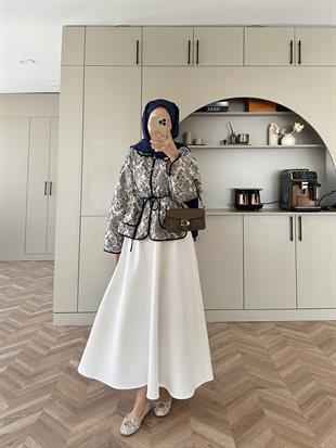 Doa Kapitone Ceket Lacivert