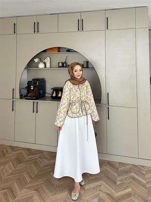 Doa Kapitone Ceket Sarı