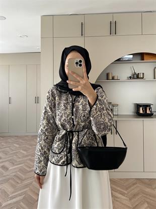 Doa Kapitone Ceket Siyah