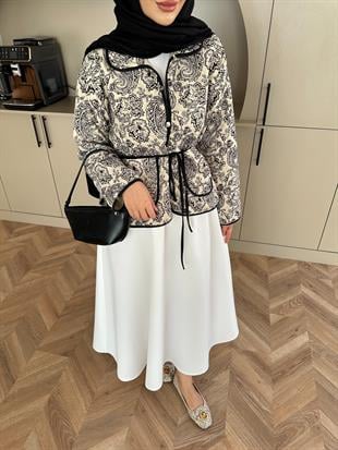 Doa Kapitone Ceket Siyah