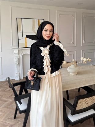 Dolly Etekli Takım Siyah Bej (5789)
