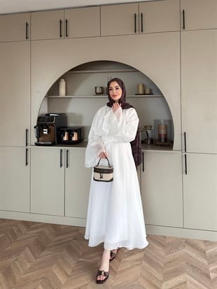 Dream Bağlamalı Elbise Beyaz (1907)