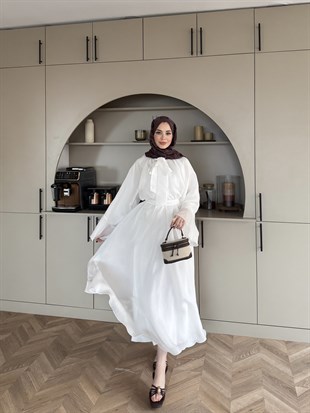 Dream Bağlamalı Elbise Beyaz (1907)