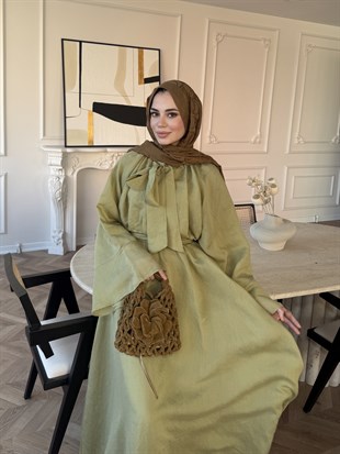 Dream Bağlamalı Elbise Yağ Yeşili (1907)