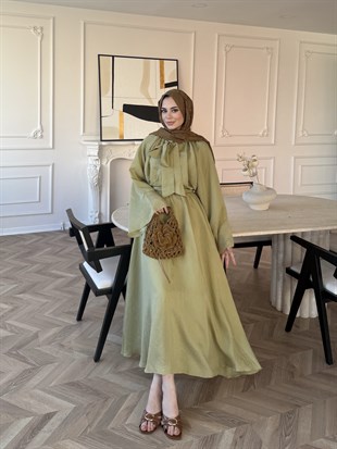 Dream Bağlamalı Elbise Yağ Yeşili (1907)