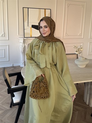 Dream Bağlamalı Elbise Yağ Yeşili (1907)