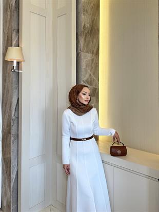 Drew Puf Elbise Beyaz