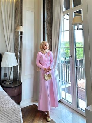 Drew Puf Elbise Pembe