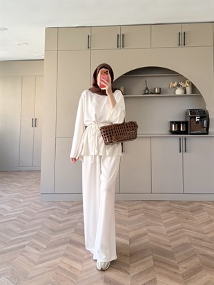 Echo Oysh Pantolonlu Takım Beyaz (4546)