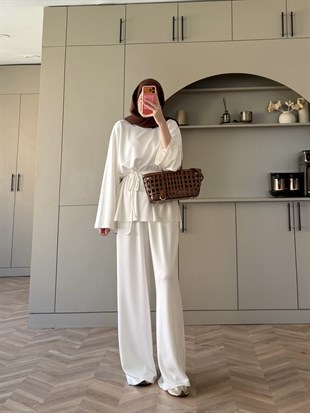 Echo Oysh Pantolonlu Takım Beyaz (4546)