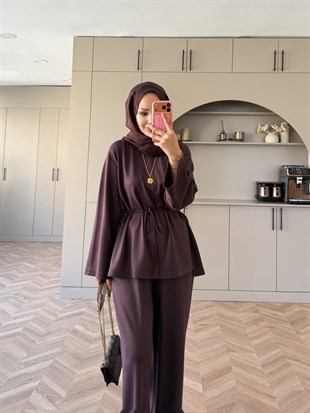 Echo Oysh Pantolonlu Takım Mürdüm (4546)