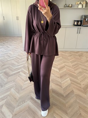 Echo Oysh Pantolonlu Takım Mürdüm (4546)