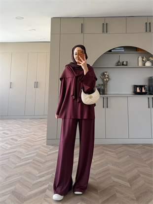 Eclair Atkılı Oysh Takım Bordo (8013)