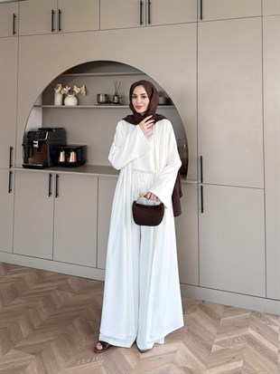 Ekin Kimono Pantolonlu Takım Beyaz (4510)