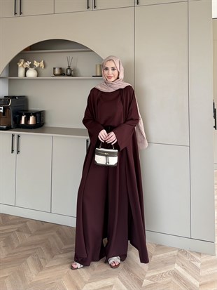 Ekin Kimono Pantolonlu Takım Bordo (4510)