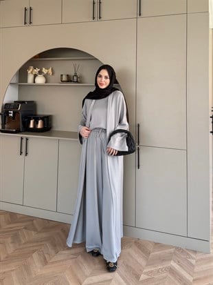 Ekin Kimono Pantolonlu Takım Gri (4510)