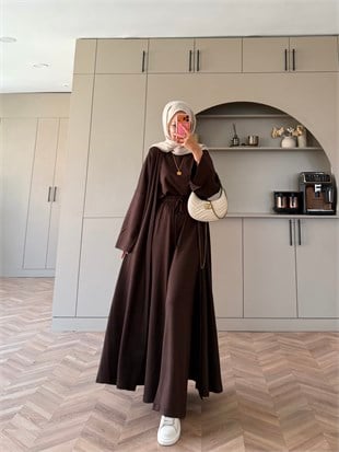 Ekin Kimono Pantolonlu Takım Kahve (4510)