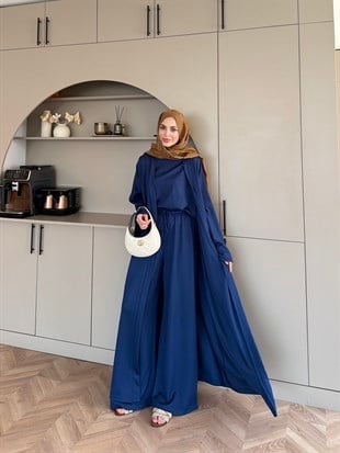 Ekin Kimono Pantolonlu Takım Lacivert (4510)