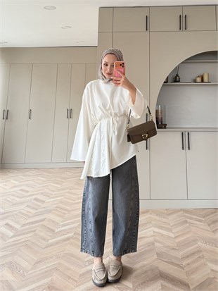 Ela Dantel Detaylı Sweat Ekru (3597)