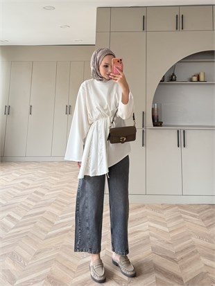Ela Dantel Detaylı Sweat Ekru (3597)