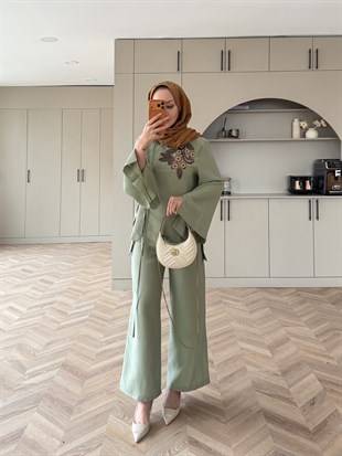 Eldin İşlemeli Modal Takım Çağla (5706)