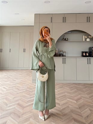 Eldin İşlemeli Modal Takım Çağla (5706)