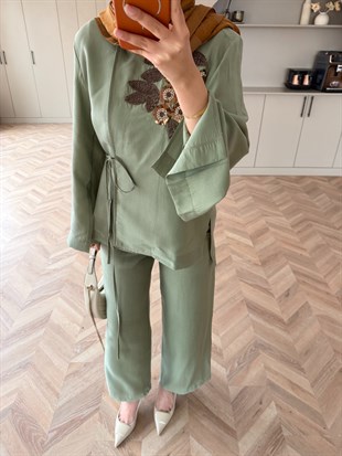 Eldin İşlemeli Modal Takım Çağla (5706)