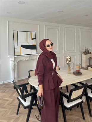 Elina Oysh Takım Bordo 