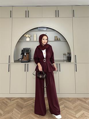 Elina Oysh Takım Bordo 