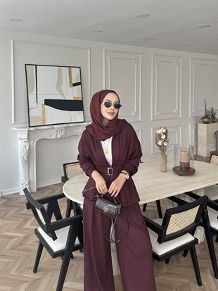 Elina Oysh Takım Bordo 