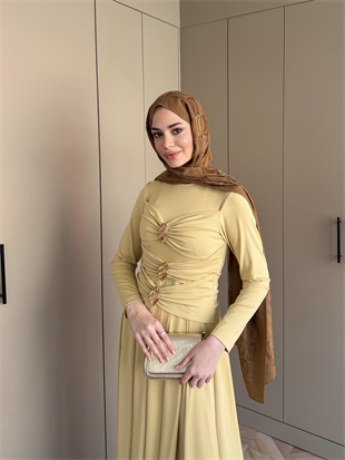 Elite Drapeli Sandy Elbise ButterYellow (1897)