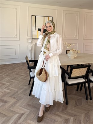 Elsiya Kat Kat Etekli Takım Beyaz (2019)